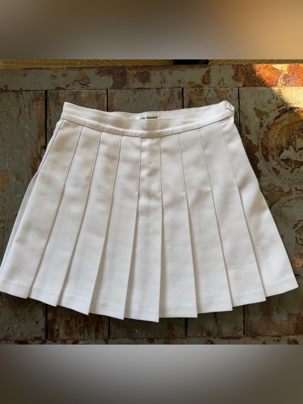 American Apparel White 18 PleatTennis Mini Skirt